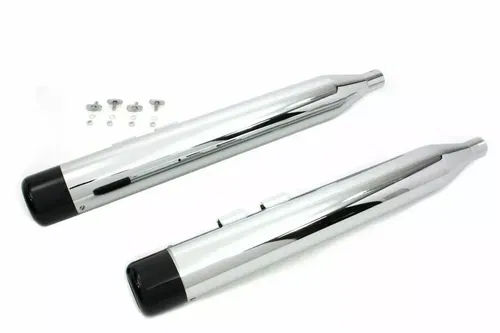 Muffler Set with Black Hollow Point End Tips for Harley Davidson by V-Twin