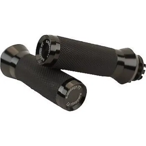 LA CHOPPERS 0630-2783 / LA-7492-01B Black Hand Grips for Cable Op Throttle