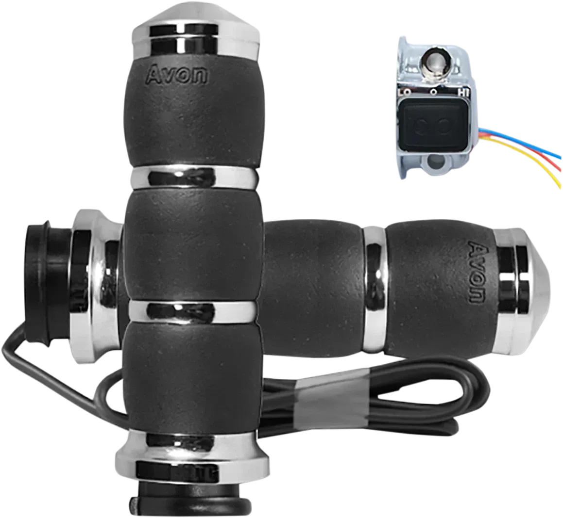 AVON GRIPS Heated Grips - Velvet Fits Air - TBW - Chrome Air-93-FLY-HT