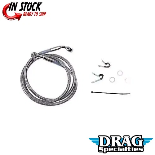 Drag Specialties 1741-2646 Extended Length Stainless Front Brake Line Kit +6"