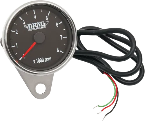 DRAG SPECIALTIES Fits Mini Electronic Tachometer - Polished - Backlit LED Black
