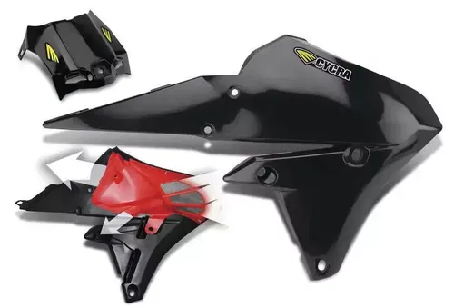 Cycra Motorcycle Powerflow Radiator Shrouds Black 1CYC-1782-12