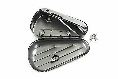 Oval Right Side Raw Tool Box for Harley Davidson by V-Twin