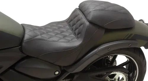 MUSTANG Fits Squareback/Fastback Solo Seat - Black - Diamond Stitch - Vulcan S