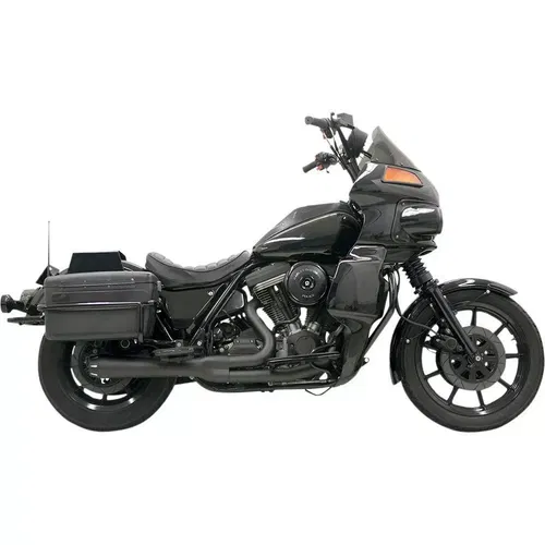 Bassani Short Road Rage Exhaust System 2-1 for Harley FXR w/ Floorboards Black