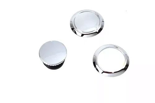 Flush Mount Gas Cap & Left Side Tank Cap Kit Chrome fits Harley Davidson