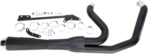 Bassani 2-1 Black 4" Road Rage Megaphone Exhaust for 06-17 Harley Dyna FXDC FXDL
