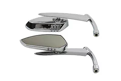 Tear Drop Apache Style Mirror Set Billet Chrome for Harley Davidson by V-Twin