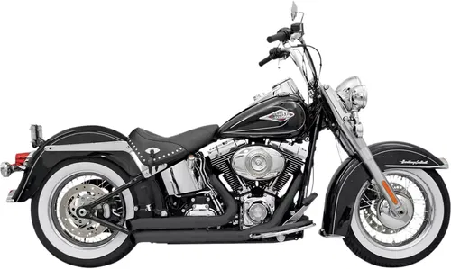Bassani 2-2 Black FireSweep Exhaust for 86-17 Harley Softail FLSTF FXS FXST FLST