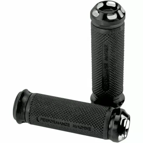 Performance Machine PM Contrast Apex Hand Grips Harley Cable Throttle Black