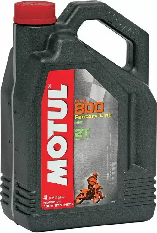 Motul 800 2T Full-Synthetic Off-Road Racing Premix 2-Stroke Oil, 4 Liter, 104039