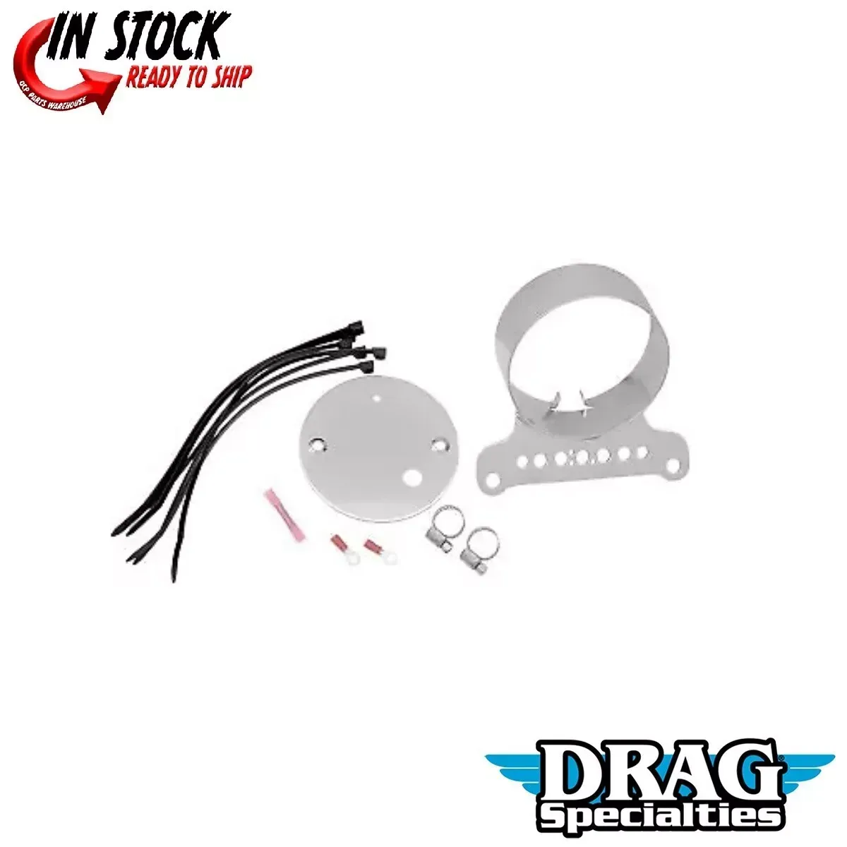 Drag Specialties 2210-0199 Chrome Single Gauge Bracket for 94-05 FXD 95-11 883