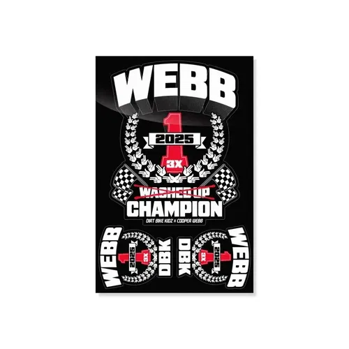 NEW! 2025 DBK LIMITED EDITION THE CHAMP STICKER PACK COOPER WEBB 4X6 INCH