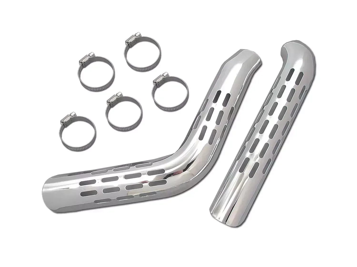 V-Twin Exhaust Heat Shield Set Perforated Style Chrome fits Harley Davidson