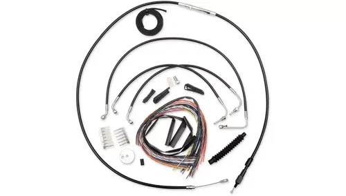 Complete Black Vinyl Handlebar Cable Kit 12-14 Ape Non-ABS Harley Touring 08-13
