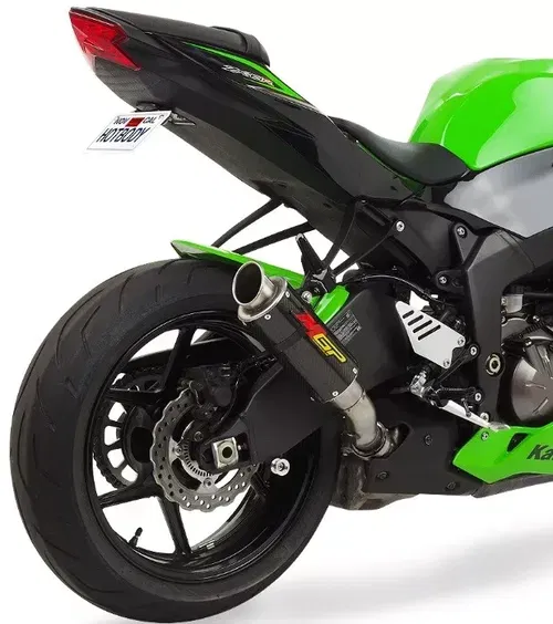 Hotbodies MGP Carbon Fiber Slip On Exhaust Muffler For Kawasaki ZX6R 09-2020