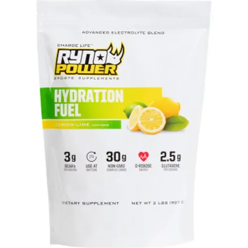 RYNO POWER Hydration Fuel Electrolyte Drink Mix Lemon Lime  2 lb - 20 Servings