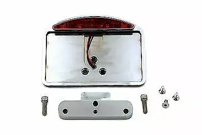 Chrome Slice LED Tail Lamp License Plate Assembly for Harley Davidson by V-Twin
