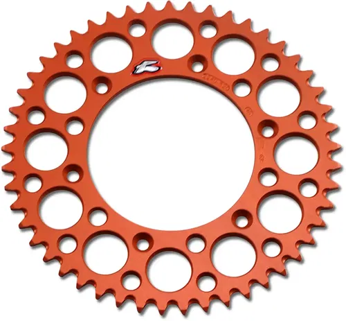 RENTHAL Rear Sprocket - Aluminum - 49 Tooth - Orange - Fits Gas