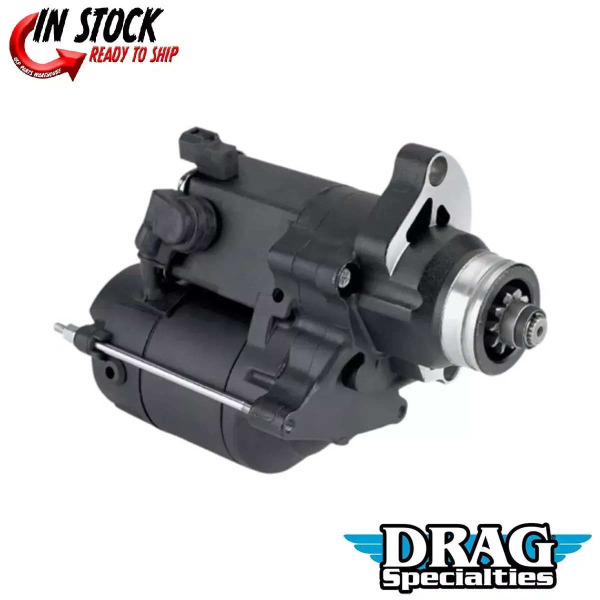 Drag Specialties 2110-0247 Black Starter Motor 1.4kW for Harley Big Twin 07-17