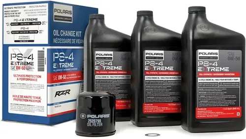 Polaris New OEM 0W-50 Full Synthetic Oil Change Kit, 3 Qts/1 Oil Filter/Washer