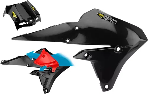 Cycra Black PowerFlow Radiator Shrouds (Pair) For Yamaha YZ 250 F 450 14-16