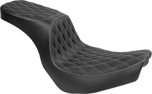 DRAG SPECIALTIES SEATS Predator Fits 2-Up Seat - Vinyl - Double Diamond - Silver
