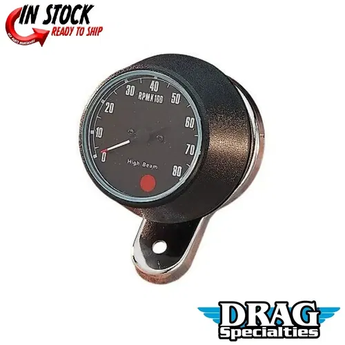 Drag Specialties DS-243941 Black 8000 RPM Tachometer