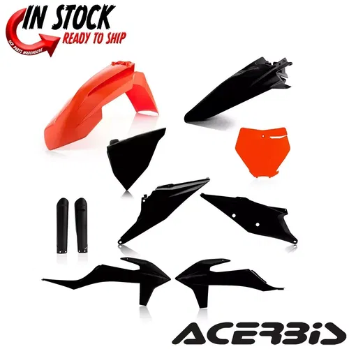 Acerbis Full Plastic Kit Black Orange