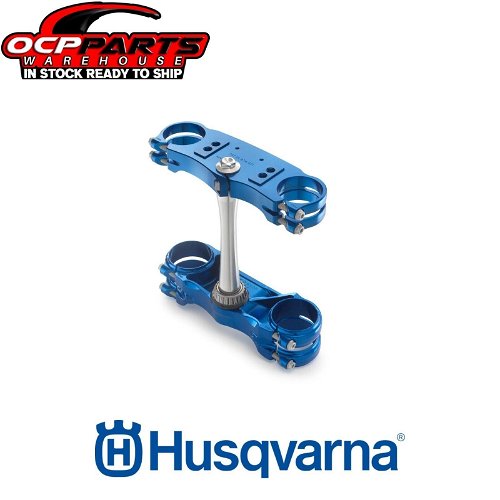 HUSQVARNA FACTORY RACING TRIPLE CLAMP ANODIZED BLUE GENUINE OEM 7970199902168A