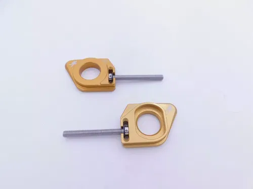 SUZUKI GOLD CHAIN ADJUSTER BLOCKS 2022-2024 HAYABUSA GENUINE OEM NEW KANJI LOGO