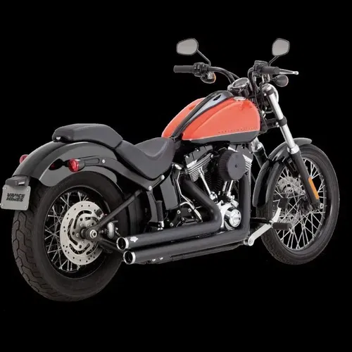 Vance &amp; Hines Fits HD Dyna 06-17 Bigshots Staggered Black PCX Full System