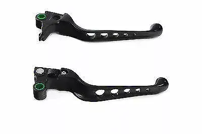 Black Drilled Hand Lever Set for Harley Davidson by V-Twin