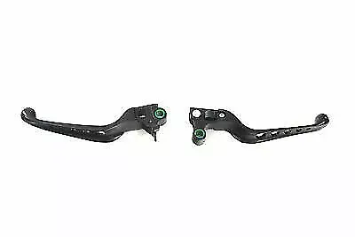 Black Drilled Hand Lever Set for Harley Davidson by V-Twin