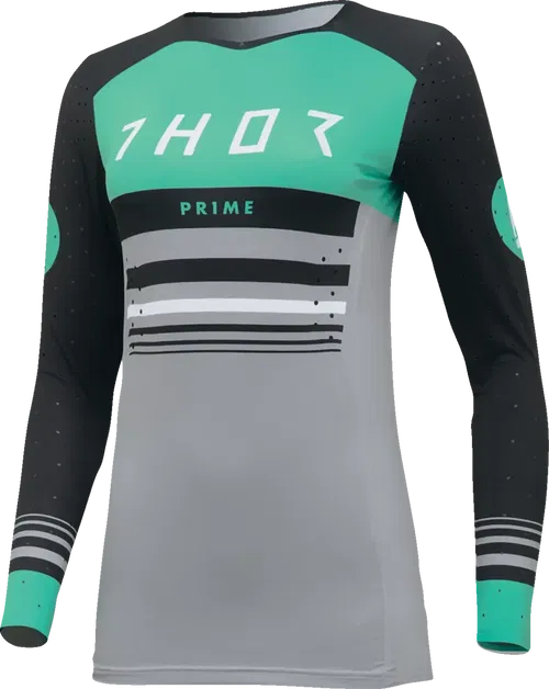 THOR Fits Women's Prime Blaze Jersey - Black/Mint - Large 2911-0281