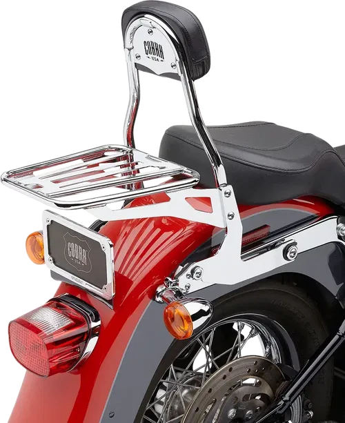 COBRA Backrest Kit - 14" - Chrome - Softail 602-2001