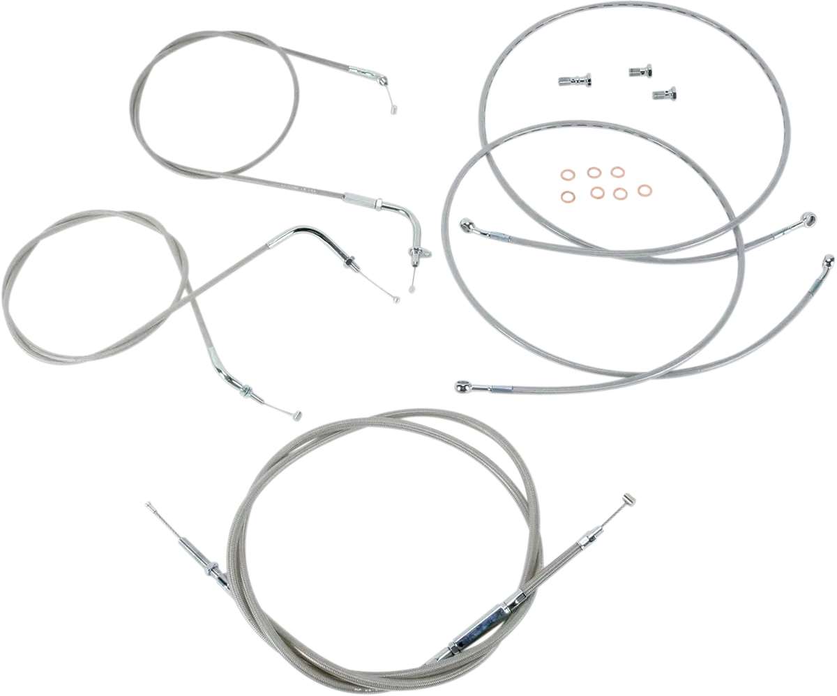 BARON Stainless Handlebar Cable/Line Kit - 18"-20" - XVS1300 BA-801300KT-18