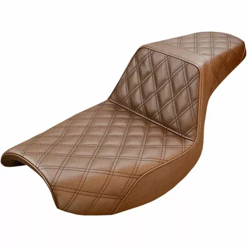 Saddlemen Brown Full Lattice Stitch Step-Up Seat Fits Harley FXR Models