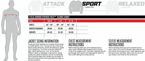 ICON Field Armor Stryker Motorcycle Vest - Choose Size / Color