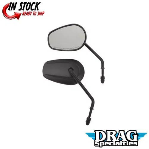 Black Long 5" Stem Stock Style Teardrop Mirrors for Harley Davidson 0640-1310
