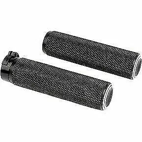 Arlen Ness Black Fusion Dual Ring Hand Grips for Harley Cable Op Throttle