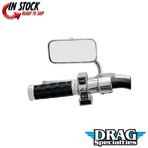 Drag Specialties Chrome 2" x 4.25" Rectangular Mirror for Harley (Sold Each)