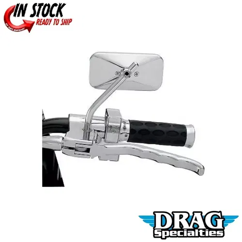 Drag Specialties Chrome 2" x 4.25" Rectangular Mirror for Harley (Sold Each)