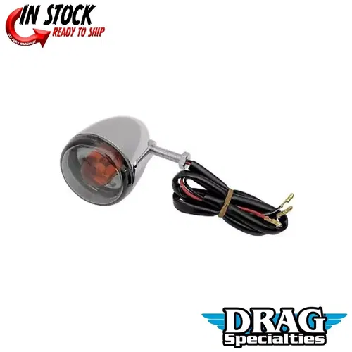 DRAG SPECIALTIES 2020-0394 Chrome Rear DOT Compliant Turn Signal w/ Smoke Lens