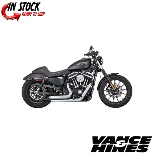 Vance & Hines Chrome Shortshots Staggered Exhaust 17327