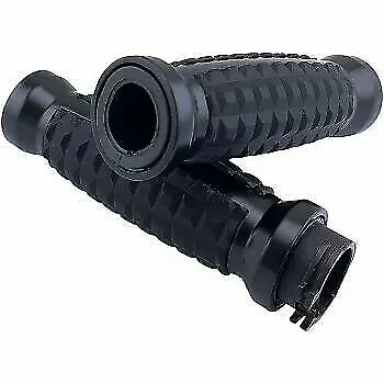 Matte Black Grenade Hand Grips for Harley 1" Dual Cable Operated 0630-2640