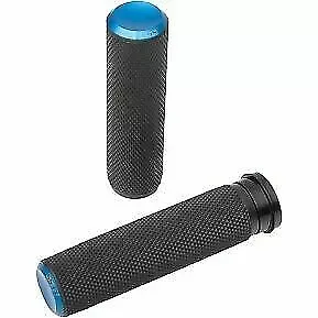 Arlen Ness Blue Fusion Knurled Hand Grips for Harley Electronic TBW 0630-2596