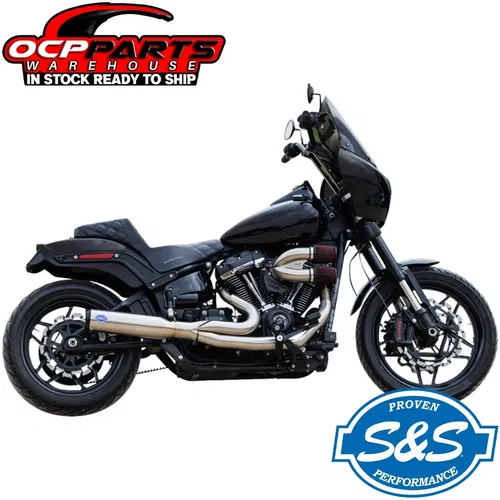 S S Cycle 2 Into 1 Qualifier Exhaust System 50 State Silver Softail