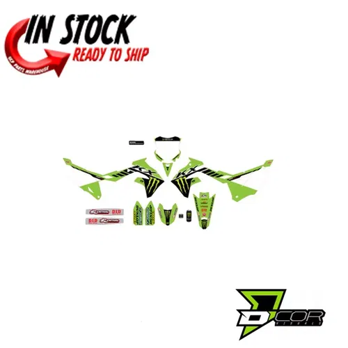 D'COR VISUALS COMPLETE MONSTER ENERGY GRAPHICS KIT KAWASAKI 2019-2023 KX450
