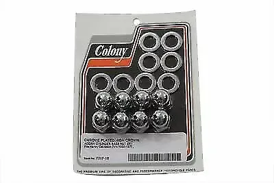 V-Twin Cylinder Base Chrome Acorn Nut and Washer 7017-16